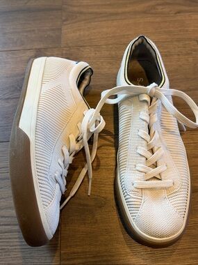 Rothys The Lace Up Knit Sneakers Vanilla Shoe Size 8